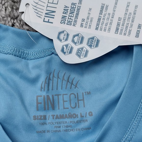 FinTech Long Sleeve Blue Shirt Quick Dry - Picture 3 of 9